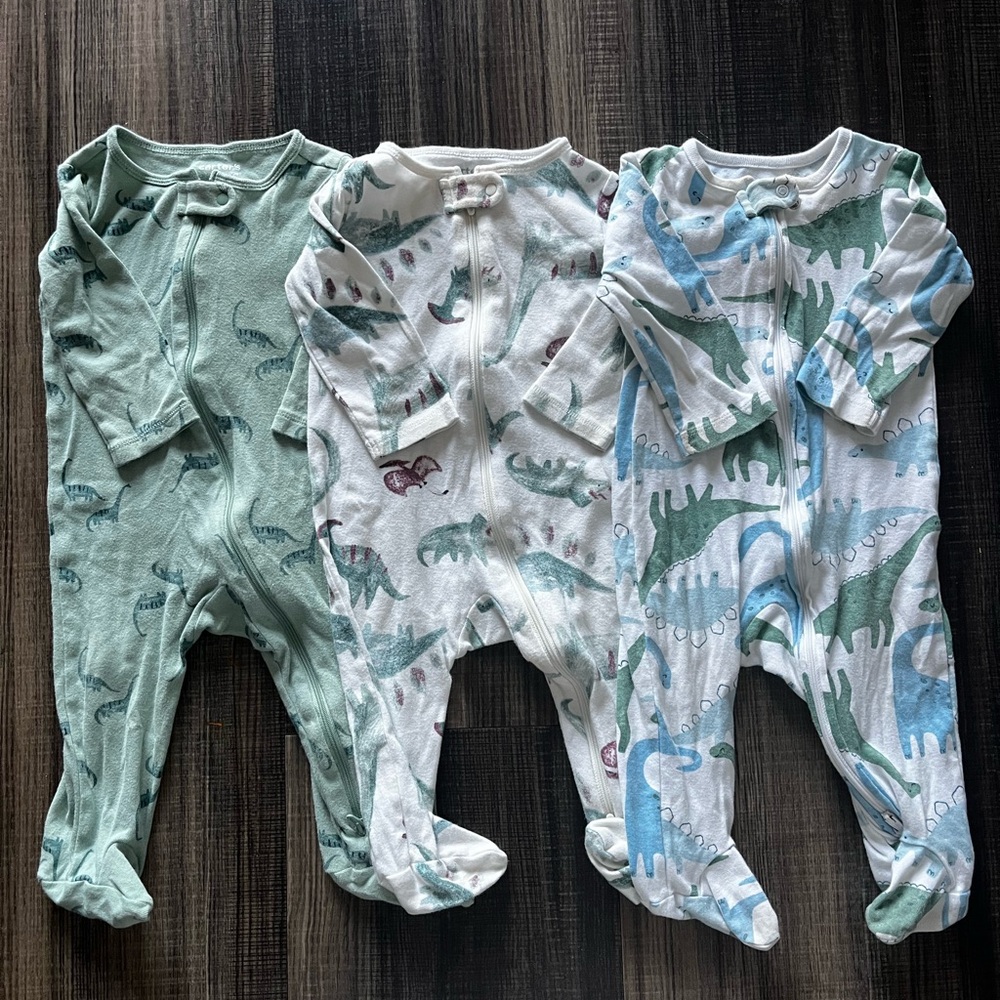 Carter's Dinosaur Print One Piece Set - Green, White, Blue
